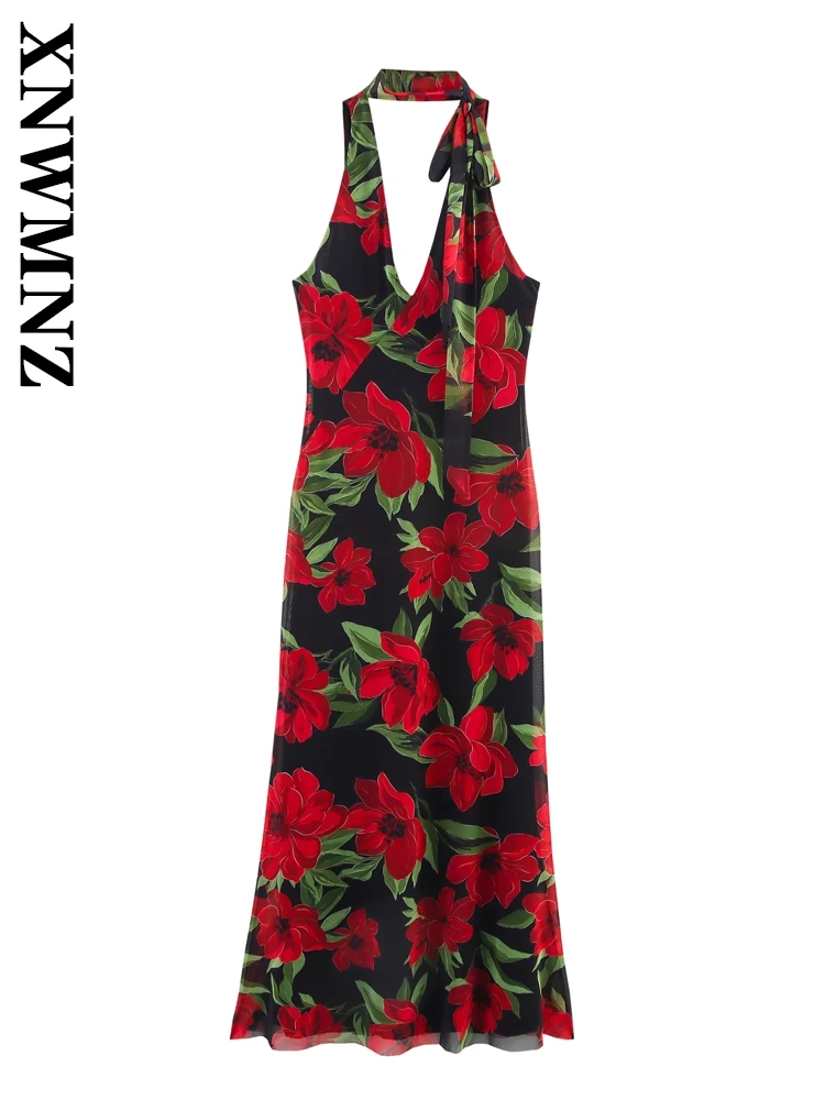 XNWMNZ 2025 Summer New Female club Holiday V-Collar Halter Backless Tulle midi Dresses Sexy Party Lady Sleeveless Shoulder Dress
XNWMNZ 2025 Summer New Female club Holiday V-Collar Halter Backless Tulle midi Dresses Sexy Party Lady Sleeveless Shoulder Dress