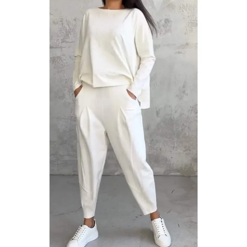 Women Office 2 Piece Set Autumn New Solid Long sleeve Hoodie&Pants Suits Women's Loose Fashion Pocket Small Feet Trousers Sets
Women Office 2 Piece Set Autumn New Solid Long sleeve Hoodie&Pants Suits Women's Loose Fashion Pocket Small Feet Trousers Sets