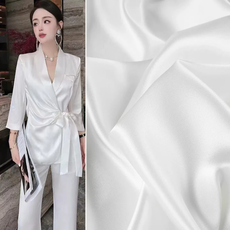 White Acetate Satin Glossy Material for Spring Summer Dresses Suits Camisole Skirts Silky Home Clothes Soft Clothing Fabrics
White Acetate Satin Glossy Material for Spring Summer Dresses Suits Camisole Skirts Silky Home Clothes Soft Clothing Fabrics
