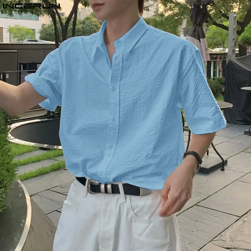 INCERUN Men Shirt Solid Color Lapel Short Sleeve Button Streetwear Men Clothing Summer 2025 Korean Fashion Casual Male Shirts
INCERUN Men Shirt Solid Color Lapel Short Sleeve Button Streetwear Men Clothing Summer 2025 Korean Fashion Casual Male Shirts