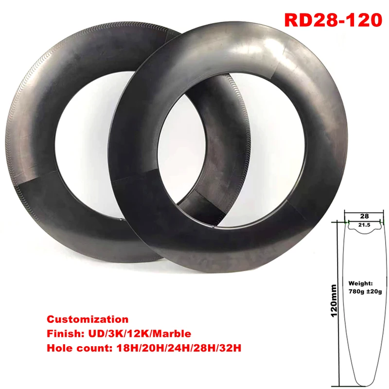 BIKEDOC RD28120 700C Carbon Road Rims 28mm Width Depth 120mm Tubeless Hookless Carbon Rim Disc Brake UD Matte
BIKEDOC RD28120 700C Carbon Road Rims 28mm Width Depth 120mm Tubeless Hookless Carbon Rim Disc Brake UD Matte