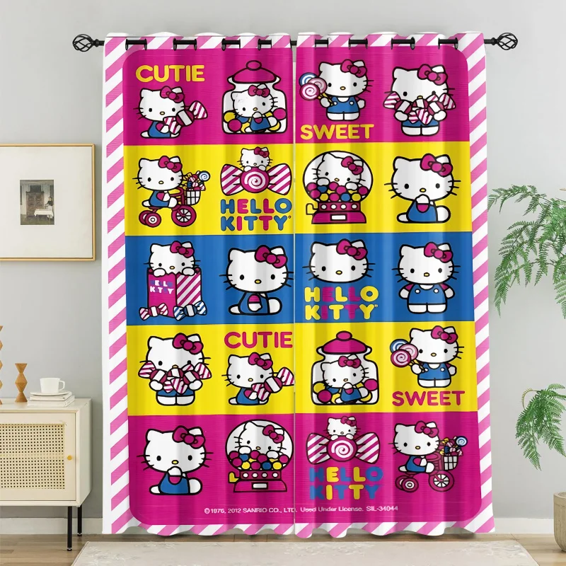 2Pcs Kawaii Hello Kitty Curtains, Pink Strawberry/Heart/Gingham Cartoon Window Drapes, Cute Kids Girls Bedroom Decor
2Pcs Kawaii Hello Kitty Curtains, Pink Strawberry/Heart/Gingham Cartoon Window Drapes, Cute Kids Girls Bedroom Decor