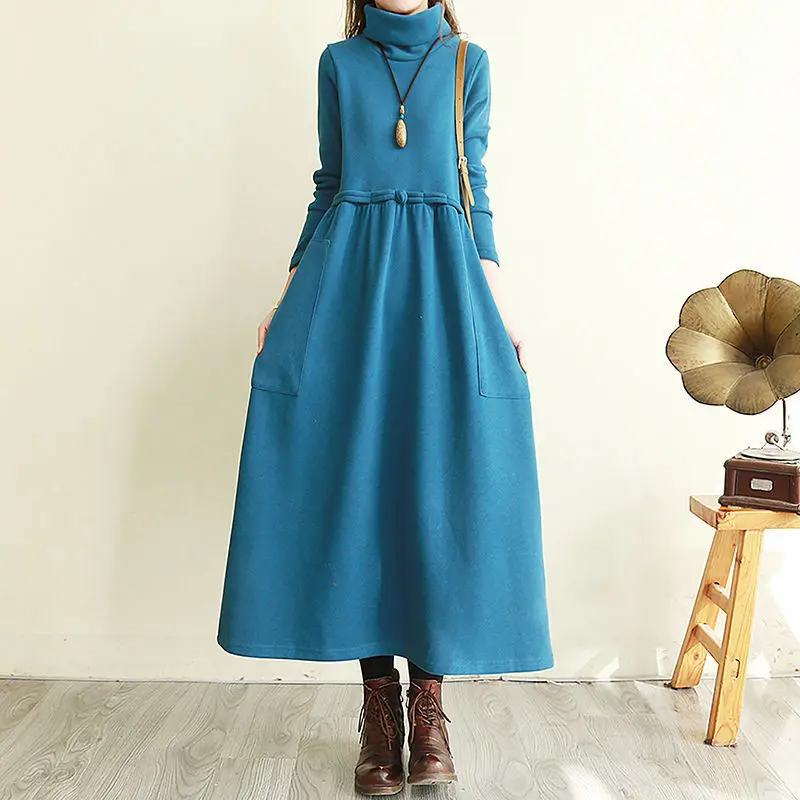 2023 Autumn Winter Women's Solid Color High Neck Bandage Vintage Art Slim Fit Casual Fashion Elegant Commuter Long Sleeve Dress
2023 Autumn Winter Women's Solid Color High Neck Bandage Vintage Art Slim Fit Casual Fashion Elegant Commuter Long Sleeve Dress