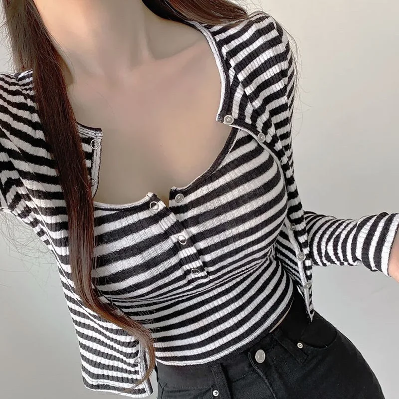 Dongda Gate New Style Slim Fit Sexy Half Open Collar Striped Tank Top Women Cardigan Two Piece Set Cotton Winter Fashion
Dongda Gate New Style Slim Fit Sexy Half Open Collar Striped Tank Top Women Cardigan Two Piece Set Cotton Winter Fashion