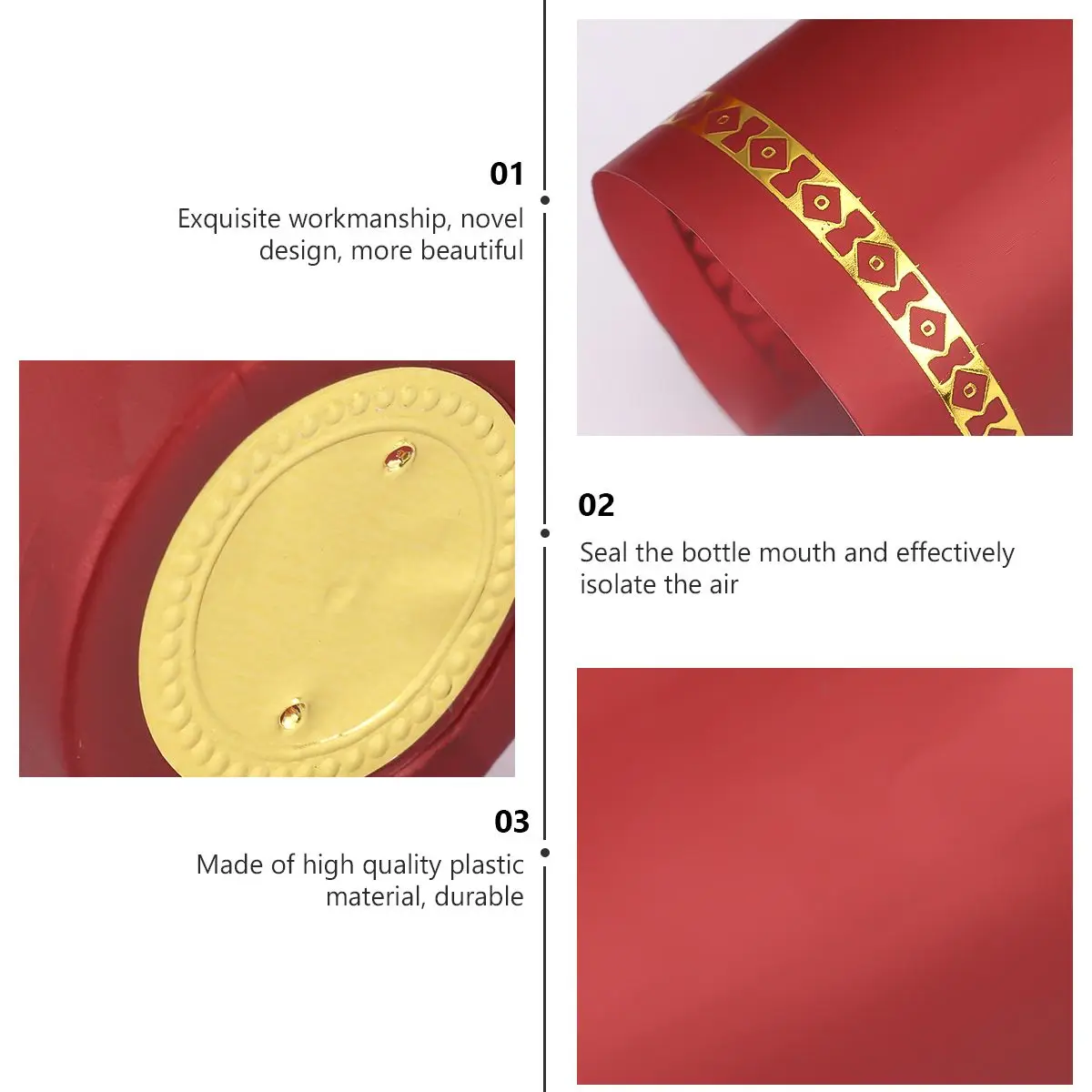 100 Pcs Bottle Sealer Cap Red Sealing Film Shrink Wrap Caps for Bottles Cruise Wraps
100 Pcs Bottle Sealer Cap Red Sealing Film Shrink Wrap Caps for Bottles Cruise Wraps