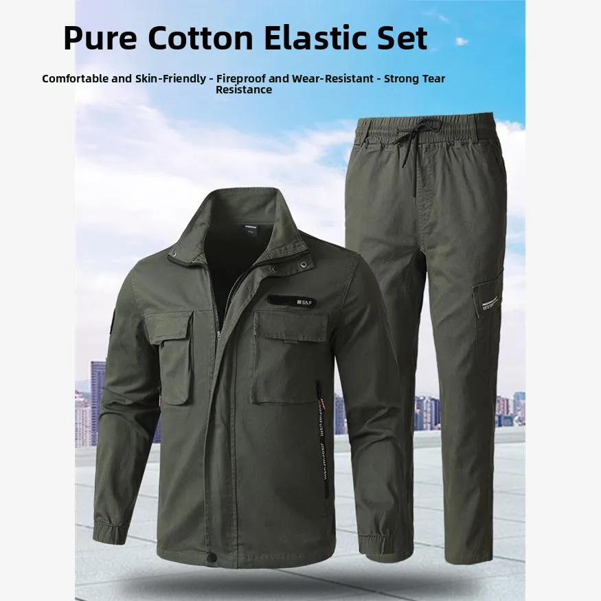Thiened Wear-resistant Pure Cotton Camouflage Workwear Set for Men Autumn Winter Welding Construction Site Workers...
Thiened Wear-resistant Pure Cotton Camouflage Workwear Set for Men Autumn Winter Welding Construction Site Workers...