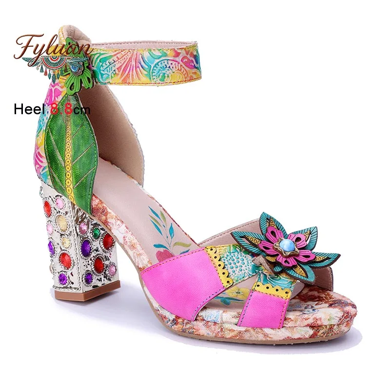 Ethnic Style Appliques Flower Sandals Woman 8.8CM Thick Heels Summer High Heel Shoes Handmade Three-dimensional Flowers Sandals
Ethnic Style Appliques Flower Sandals Woman 8.8CM Thick Heels Summer High Heel Shoes Handmade Three-dimensional Flowers Sandals