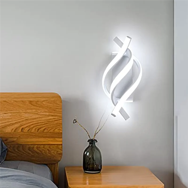 ABJI-Wall Light Fixtures Indoor 28W Cool White Spiral Modern LED Wall Sconce Lighting For Bedroom Bathroom 
ABJI-Wall Light Fixtures Indoor 28W Cool White Spiral Modern LED Wall Sconce Lighting For Bedroom Bathroom