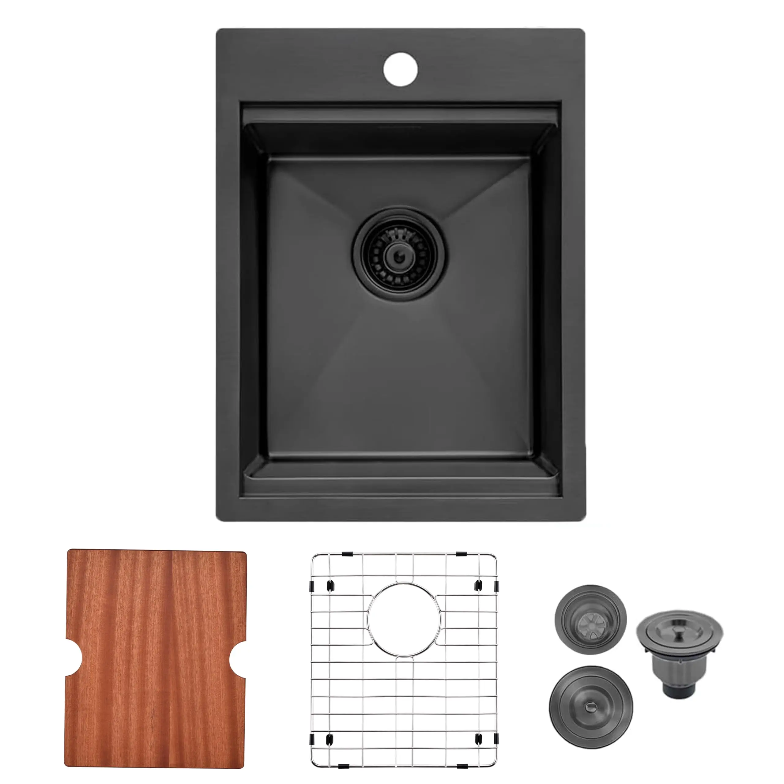 15x15 Inch Drop In Bar Sink 16 Gauge 304 Stainless Steel Single Bowl With Cutting Board And Grid
15x15 Inch Drop In Bar Sink 16 Gauge 304 Stainless Steel Single Bowl With Cutting Board And Grid