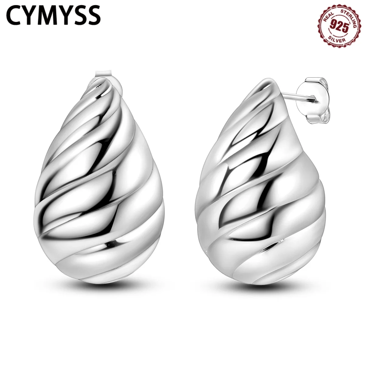 CYMYSS 925 Sterling Silver Water Ripple Droplet Earrings Are Fashionable And Simple Jewelry Suitable For Cute Party Earrings
CYMYSS 925 Sterling Silver Water Ripple Droplet Earrings Are Fashionable And Simple Jewelry Suitable For Cute Party Earrings