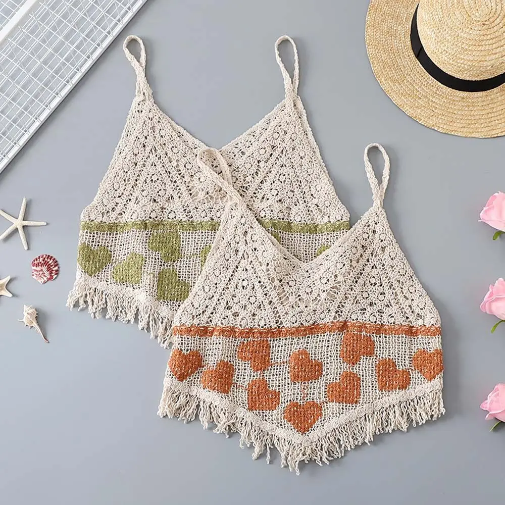 Ethnic Style Fashion Sleeveless Female Crochet Camisole Short Slim Bohemian Style Vest Tassel V Neck Knitting Crop Tops Girls
Ethnic Style Fashion Sleeveless Female Crochet Camisole Short Slim Bohemian Style Vest Tassel V Neck Knitting Crop Tops Girls