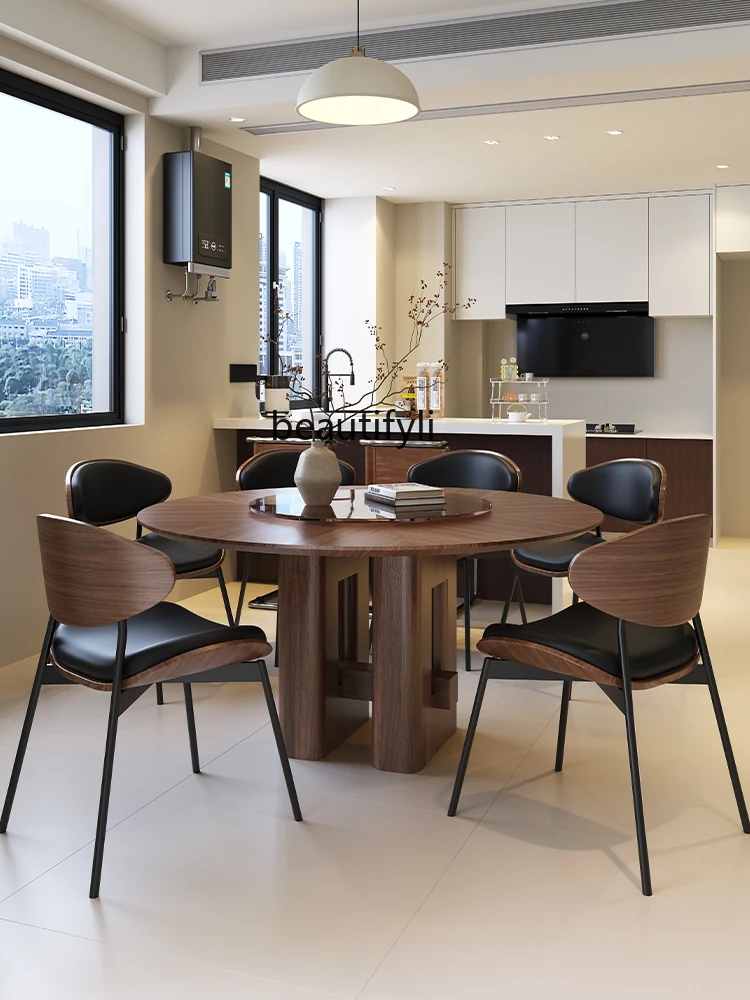 Designer Solid Wood Round Dining Table Modern Minimalist Mid-Century Style Minimalist Rock Board Dining Table and Chairs
Designer Solid Wood Round Dining Table Modern Minimalist Mid-Century Style Minimalist Rock Board Dining Table and Chairs