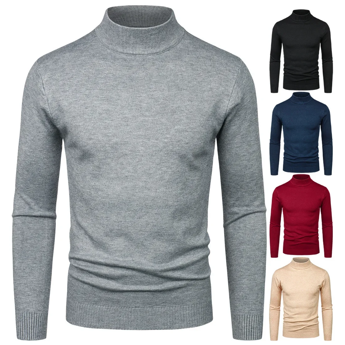 2023 Spring and Autumn Men's Solid Color Knitwear Half High Collar Long Sleeve Sweater Trendy Underlay
2023 Spring and Autumn Men's Solid Color Knitwear Half High Collar Long Sleeve Sweater Trendy Underlay