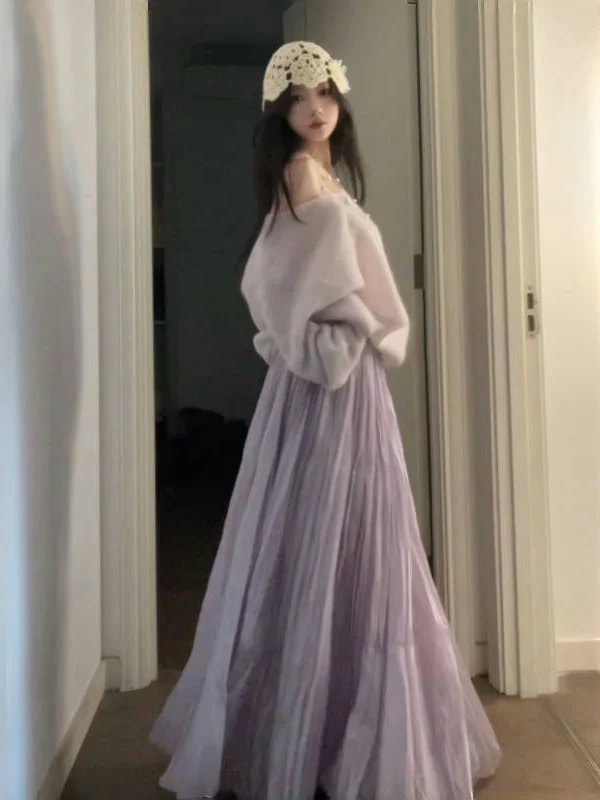 Gentle Wind Beautiful Purple Top Skirt Two-Piece Set Anti-Aging Whole Set Spring 2026 Fashion French Style Breathable Midweight
Gentle Wind Beautiful Purple Top Skirt Two-Piece Set Anti-Aging Whole Set Spring 2026 Fashion French Style Breathable Midweight