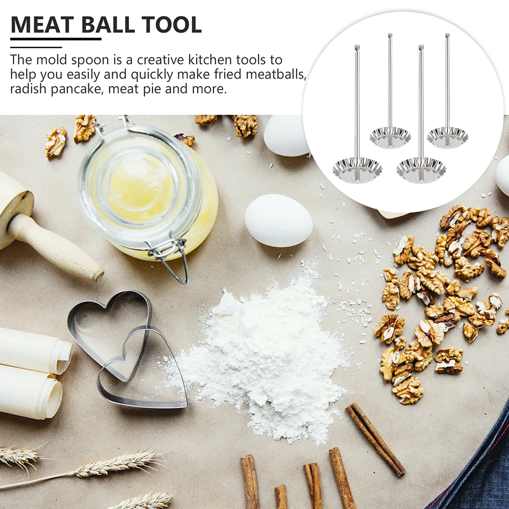 4pcs Meatloaf Spoons Stainless Steel Long Meat Pie Spoons Handle Kitchen Supplies Pancake Shrimp Cakes Cooking Tools
4pcs Meatloaf Spoons Stainless Steel Long Meat Pie Spoons Handle Kitchen Supplies Pancake Shrimp Cakes Cooking Tools