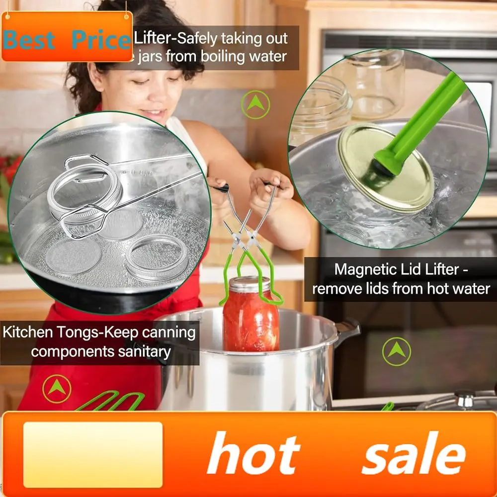 Popular20-Quart Stainless Steel Water Bath Canner Kit with Rack, Mason Jars, and Canning Accessories for Beginners
Popular20-Quart Stainless Steel Water Bath Canner Kit with Rack, Mason Jars, and Canning Accessories for Beginners