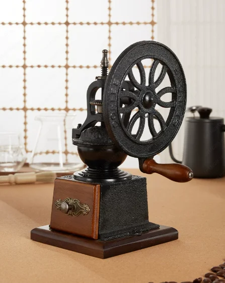 Hand grinder, hand crank household small retro bean grinder, manual coffee bean grinder appliance
Hand grinder, hand crank household small retro bean grinder, manual coffee bean grinder appliance