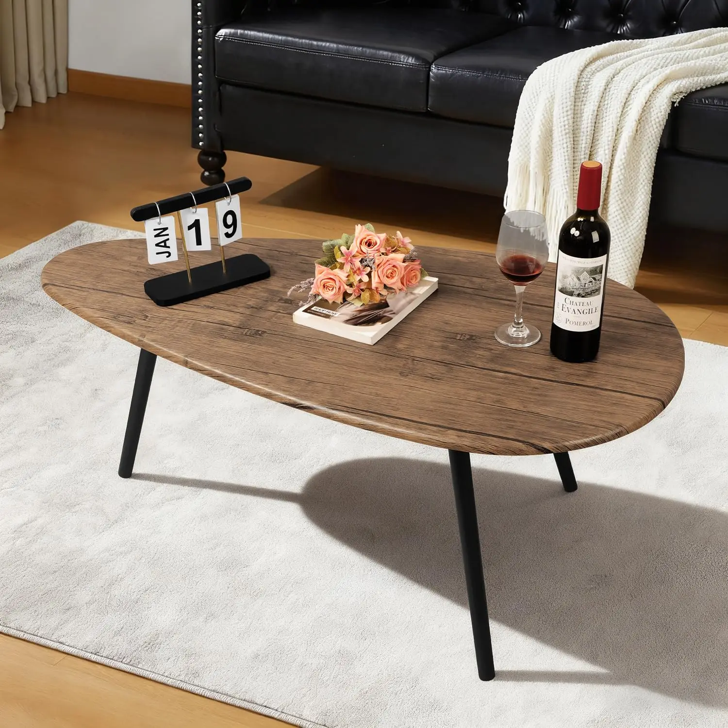 Modern Oval Coffee Table Rustic Mid Century Living Room Accent Table 43 W x 22 D x 18 H
Modern Oval Coffee Table Rustic Mid Century Living Room Accent Table 43 W x 22 D x 18 H