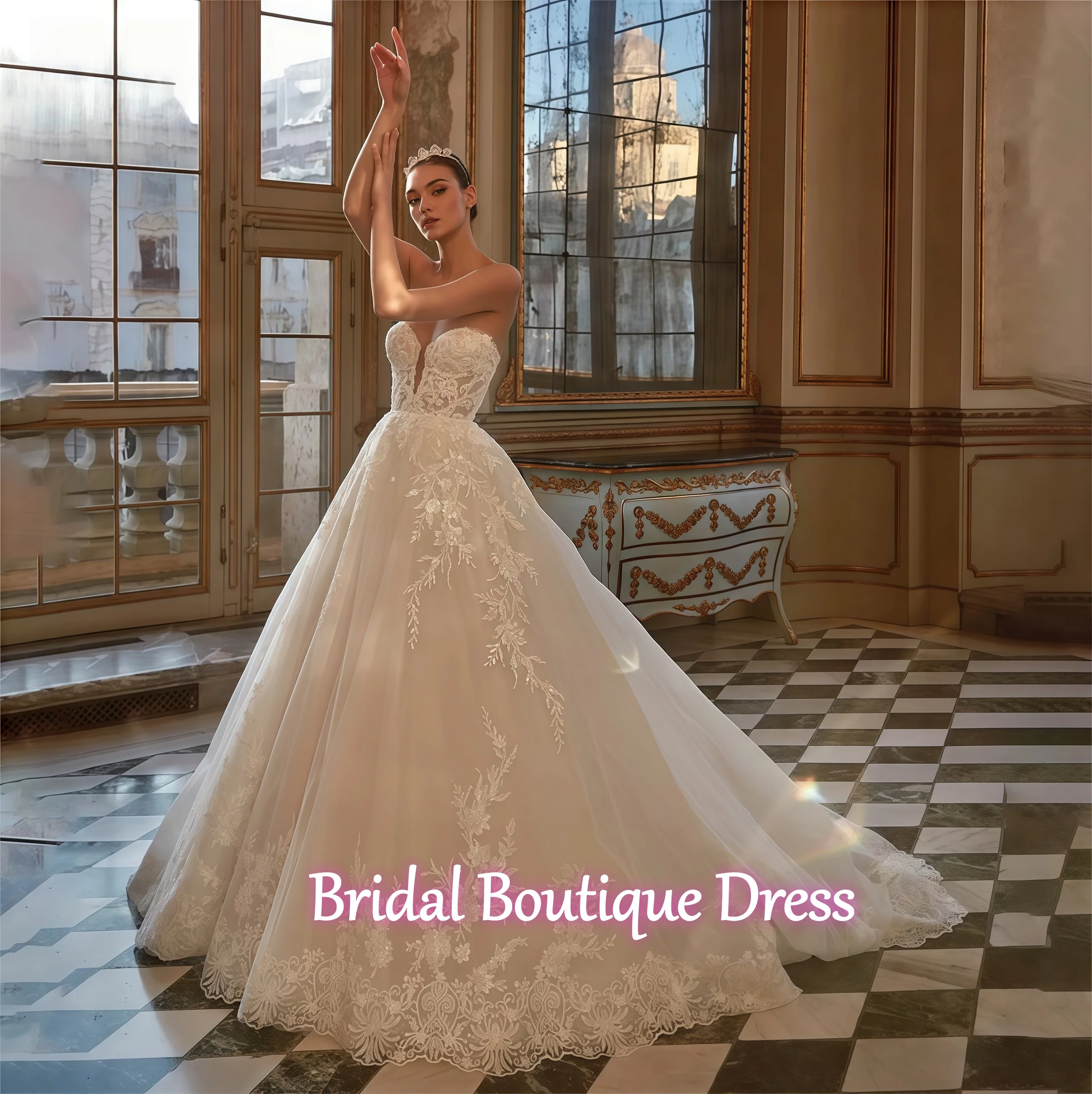 Customized Exquisite Applique Lace Wedding Dresses 2026 Deep V-Neck Bridal Gowns for Women A-Line Sleeveless vestidos de novia
Customized Exquisite Applique Lace Wedding Dresses 2026 Deep V-Neck Bridal Gowns for Women A-Line Sleeveless vestidos de novia