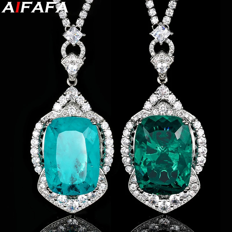 Paraiba Green Blue Pendant Necklace 20*28mm Sparkle Big Stone Neck Chain Beauty Fashion Jewelry Accessories
Paraiba Green Blue Pendant Necklace 20*28mm Sparkle Big Stone Neck Chain Beauty Fashion Jewelry Accessories