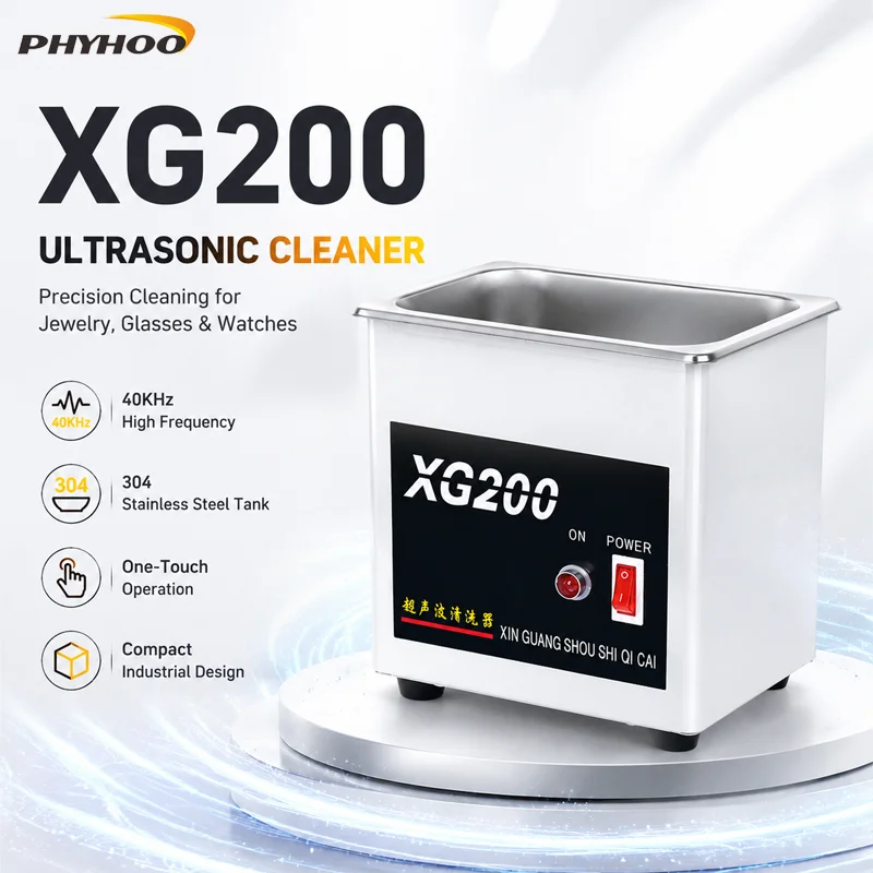 PHYHOO XG200 Ultrasonic Cleaner 1.6L 40KHz 60W Jewelry Glasses Watch PCB Clean Machine 304 Stainless Steel Tank One Touch Operat
PHYHOO XG200 Ultrasonic Cleaner 1.6L 40KHz 60W Jewelry Glasses Watch PCB Clean Machine 304 Stainless Steel Tank One Touch Operat