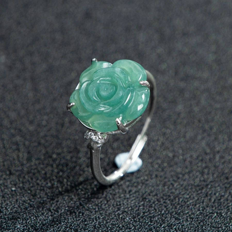 TIMESWIND Fashion Natural A-type Jade Blue Rose Three-d Ice Sense S925 Silver Women Open Ring with Certificate
TIMESWIND Fashion Natural A-type Jade Blue Rose Three-d Ice Sense S925 Silver Women Open Ring with Certificate