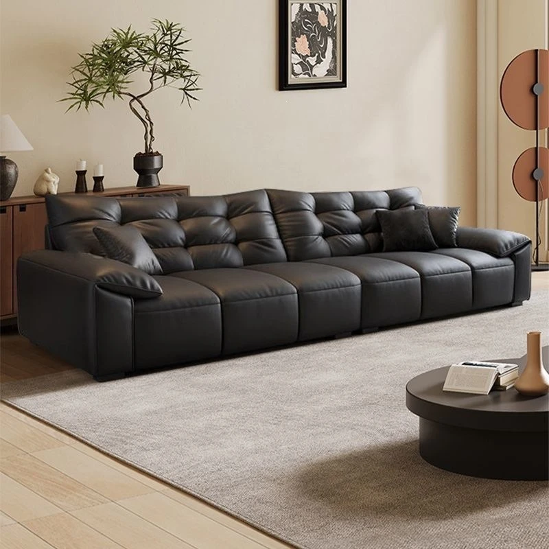 Italian minimalist ecological leather sofa household living room small apartment light luxury cat scratching skin straight row
Italian minimalist ecological leather sofa household living room small apartment light luxury cat scratching skin straight row