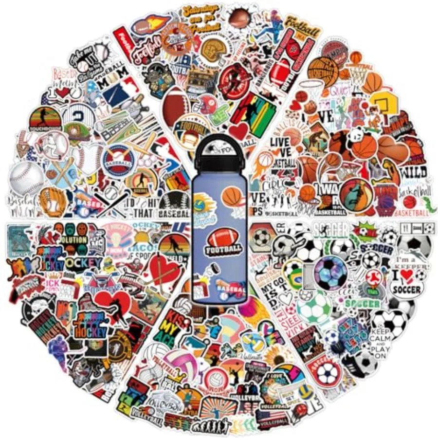 300Pcs Cool Vinyl Mixed Sports Stickers Bulks, Waterproof Water Bottle Stickers for Laptop Scrapbook Journal Helmet, Basketball
300Pcs Cool Vinyl Mixed Sports Stickers Bulks, Waterproof Water Bottle Stickers for Laptop Scrapbook Journal Helmet, Basketball