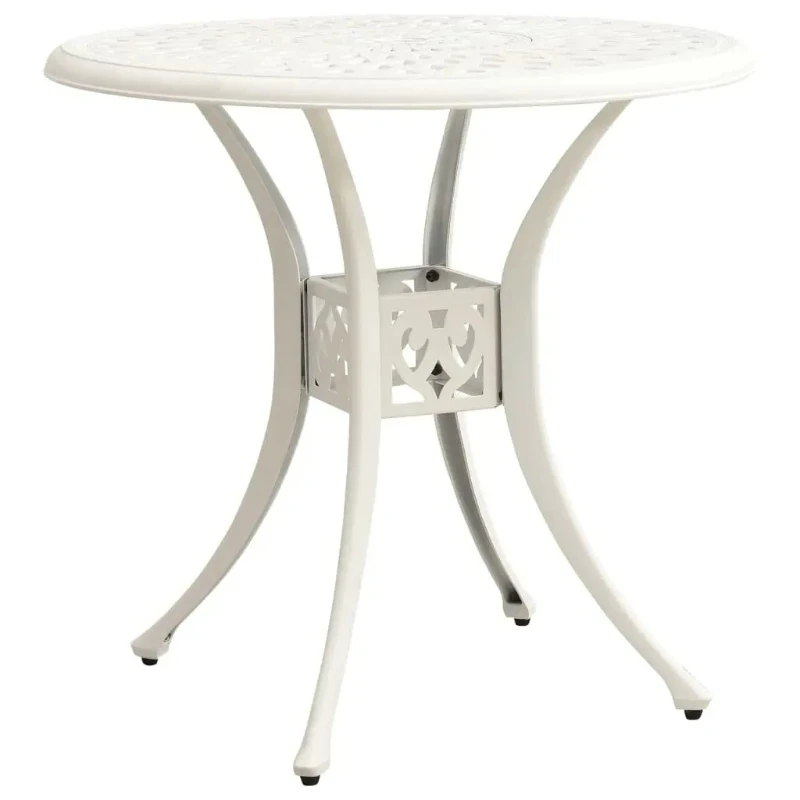 White Cast Aluminum Circular Outdoor Dining Table Weather-Resistant 30.7in Patio Balcony Deck Furniture
White Cast Aluminum Circular Outdoor Dining Table Weather-Resistant 30.7in Patio Balcony Deck Furniture