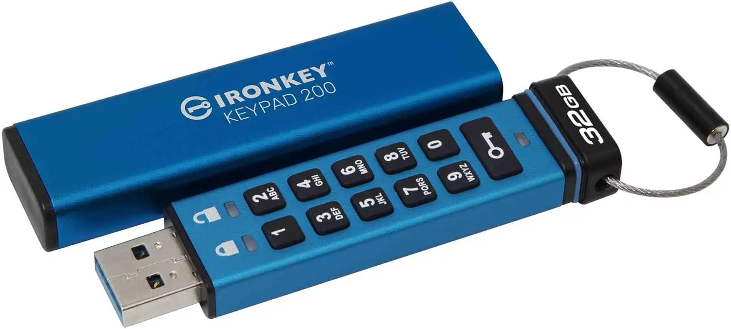 Encrypted USB 32GB with Alphanumeric Keypad, XTS-AES 256-bit Hardware Encryption, FIPS 140-3 Level 3 Certified, Multi-PIN
Encrypted USB 32GB with Alphanumeric Keypad, XTS-AES 256-bit Hardware Encryption, FIPS 140-3 Level 3 Certified, Multi-PIN
