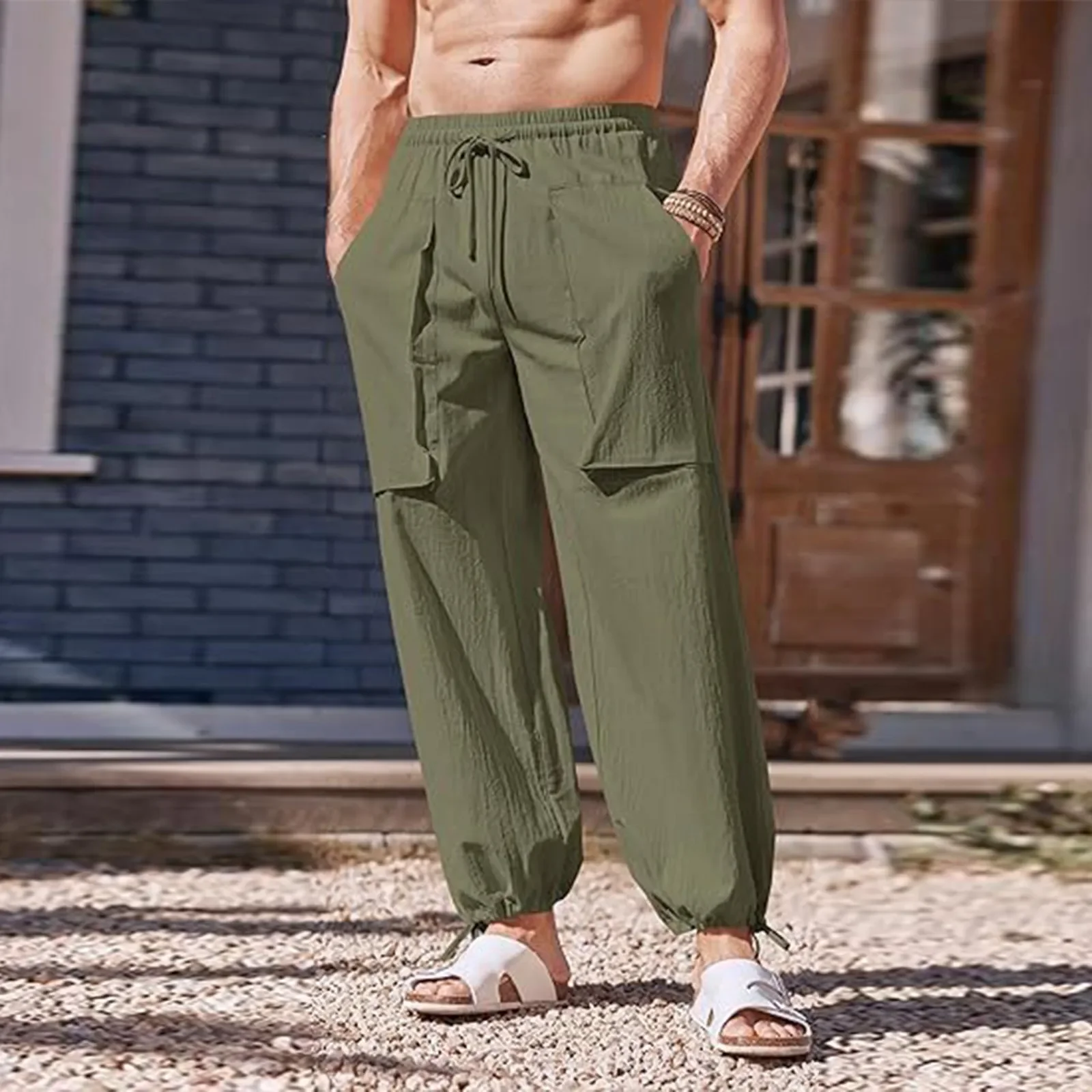 Men Pants Spring Summer Cotton Linen Loose Thin Drawstring Leggings Oversize Casual Trousers Summer Resort Straight Leg Pants
Men Pants Spring Summer Cotton Linen Loose Thin Drawstring Leggings Oversize Casual Trousers Summer Resort Straight Leg Pants