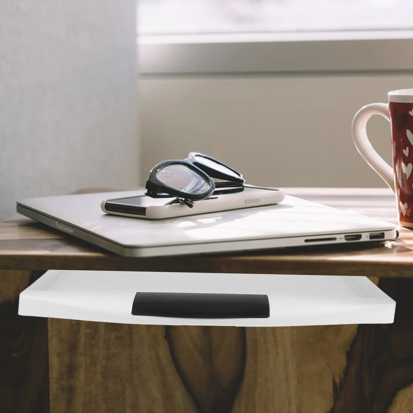 Pull Out Keyboard Tray Under For Computer Desk Office Ergonomic Plastic Storage Shelf Smooth Rail Mechanism Desk Keyboard