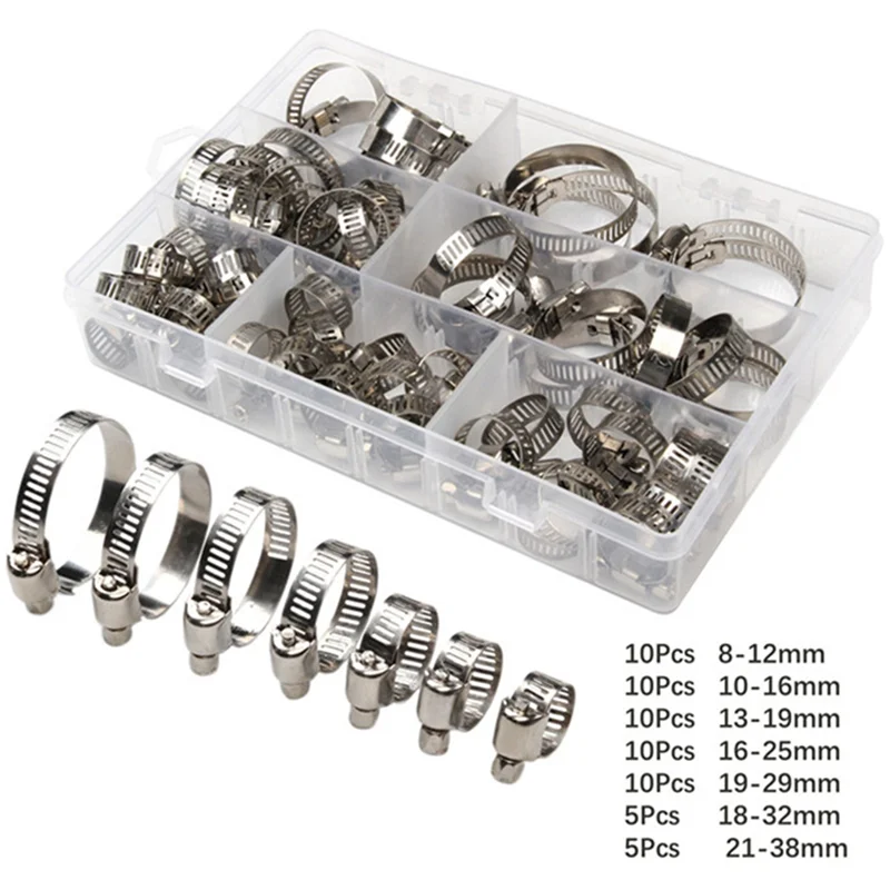AT48-60Pcs 8-38 мм регулируемые хомуты для шлангов с винтовой лентой из нержавеющей стали, хомуты для автомобильных топливных шлангов, хомут для труб, червячный хомут, хомут для шланга
AT48-60Pcs 8-38 мм регулируемые хомуты для шлангов с винтовой лентой из нержавеющей стали, хомуты для автомобильных топливных шлангов, хомут для труб, червячный хомут, хомут для шланга