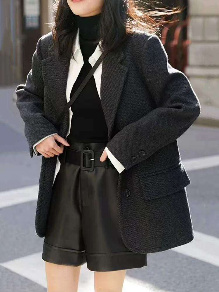 Женский пиджак из искусственной шерсти, модные элегантные офисные женские пальто на одной пуговице Y2K, зимний толстый свободный уличный повседневный пиджак
Женский пиджак из искусственной шерсти, модные элегантные офисные женские пальто на одной пуговице Y2K, зимний толстый свободный уличный повседневный пиджак