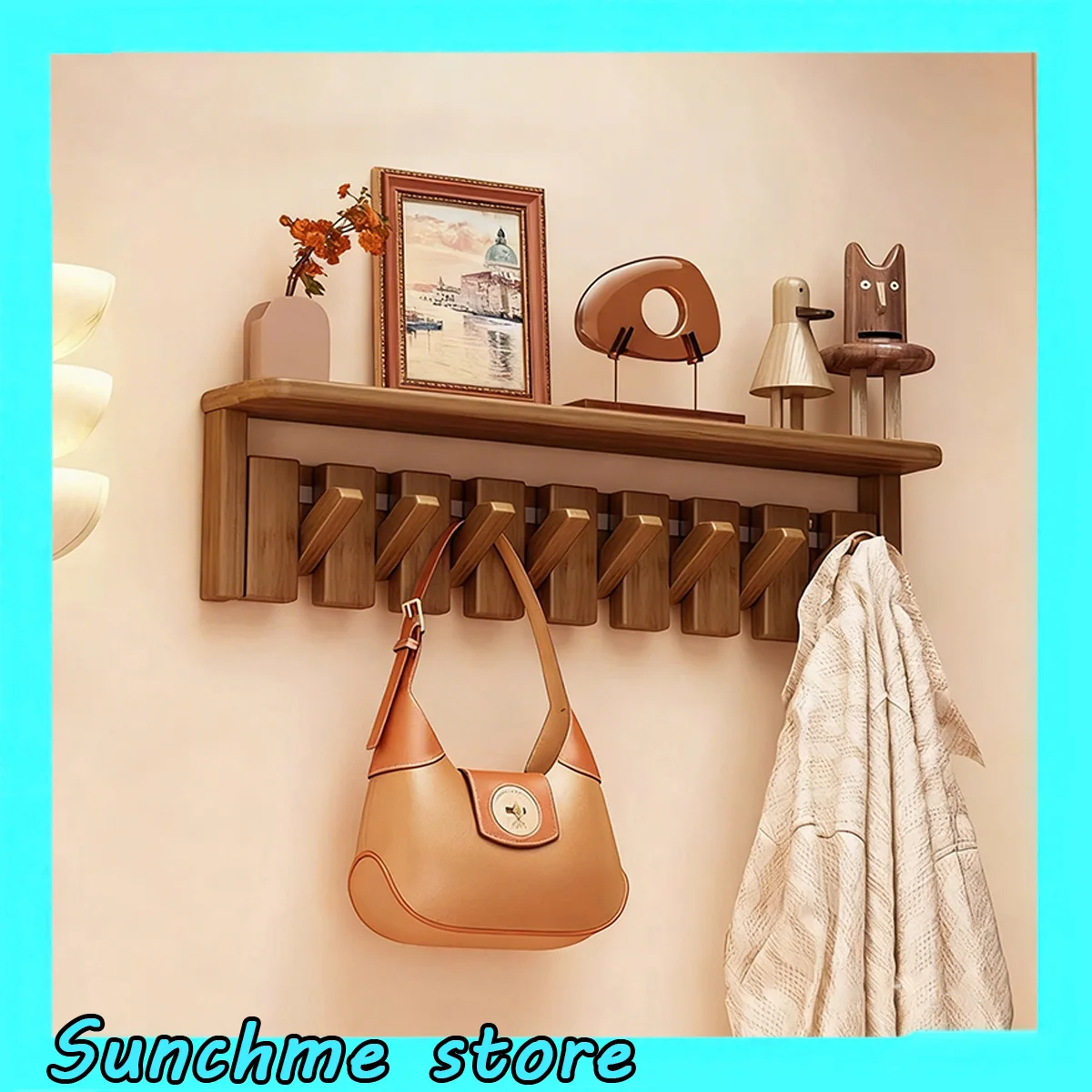 Wall Mount Display Shelf with Hook Solid Wood Entryway Organizer Shelf for Bedroom Decorative Display Rack for Photos Plants
Wall Mount Display Shelf with Hook Solid Wood Entryway Organizer Shelf for Bedroom Decorative Display Rack for Photos Plants