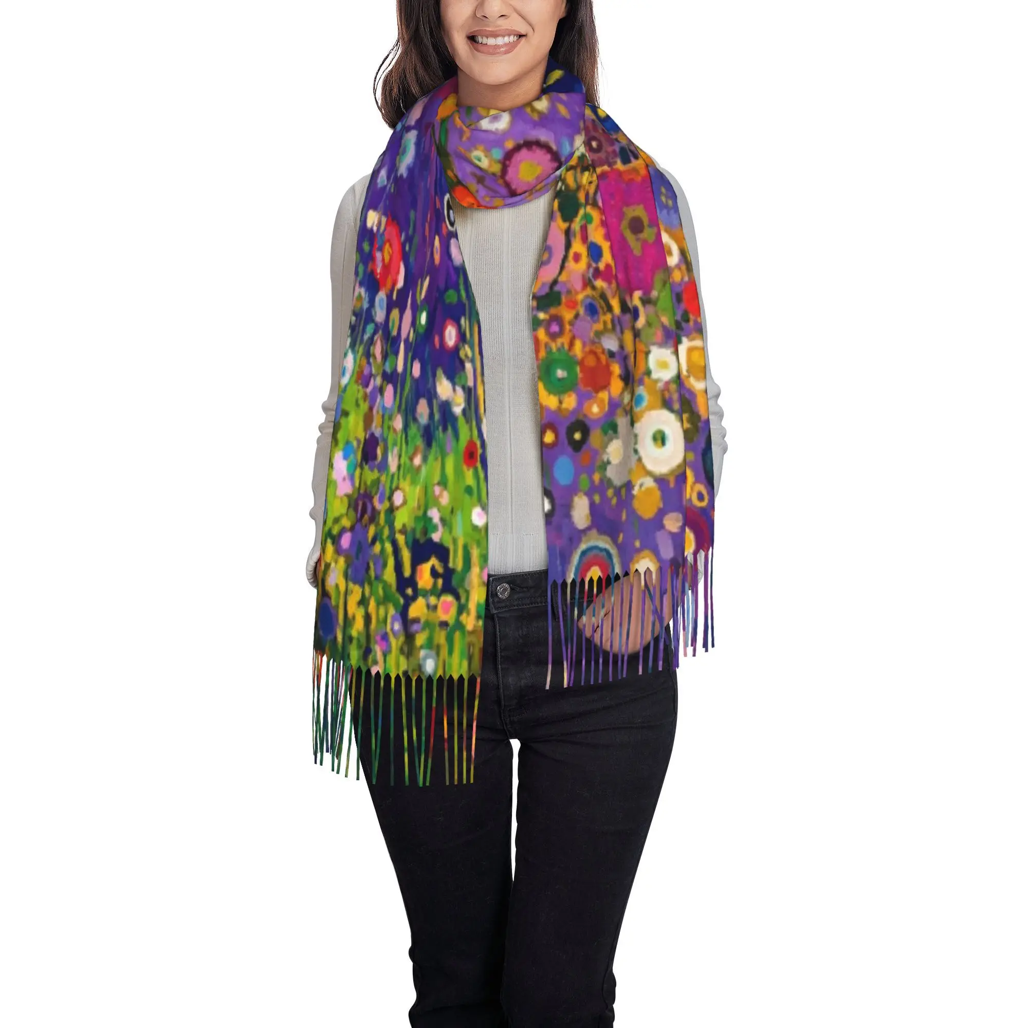 Fringed Scarf Klimt Pointillist Tree Purple Night New Printed Shawl with Tassels, Warm Fringed Scarf, Modern Decorative Design
Fringed Scarf Klimt Pointillist Tree Purple Night New Printed Shawl with Tassels, Warm Fringed Scarf, Modern Decorative Design