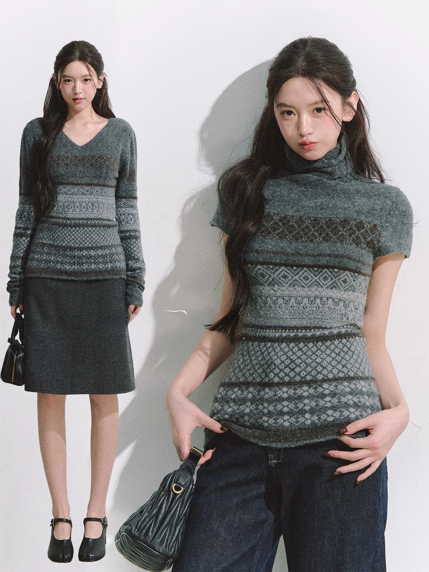 Женский облегающий трикотажный топ OIOI E с высоким воротом, повседневный, модный, с эффектным дизайном, для ношения под одеждой
Женский облегающий трикотажный топ OIOI E с высоким воротом, повседневный, модный, с эффектным дизайном, для ношения под одеждой