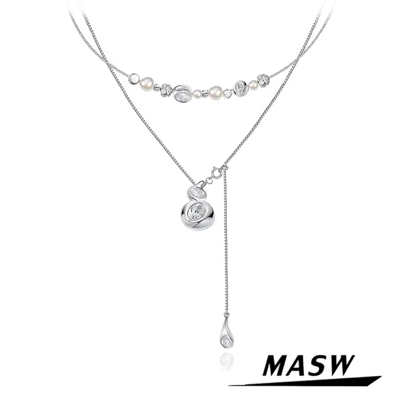 MASW Original Design Personality Delicate Gourd Necklaces For Women Party Gifts Modern Jewelry Temperament Popular Accessories
MASW Original Design Personality Delicate Gourd Necklaces For Women Party Gifts Modern Jewelry Temperament Popular Accessories