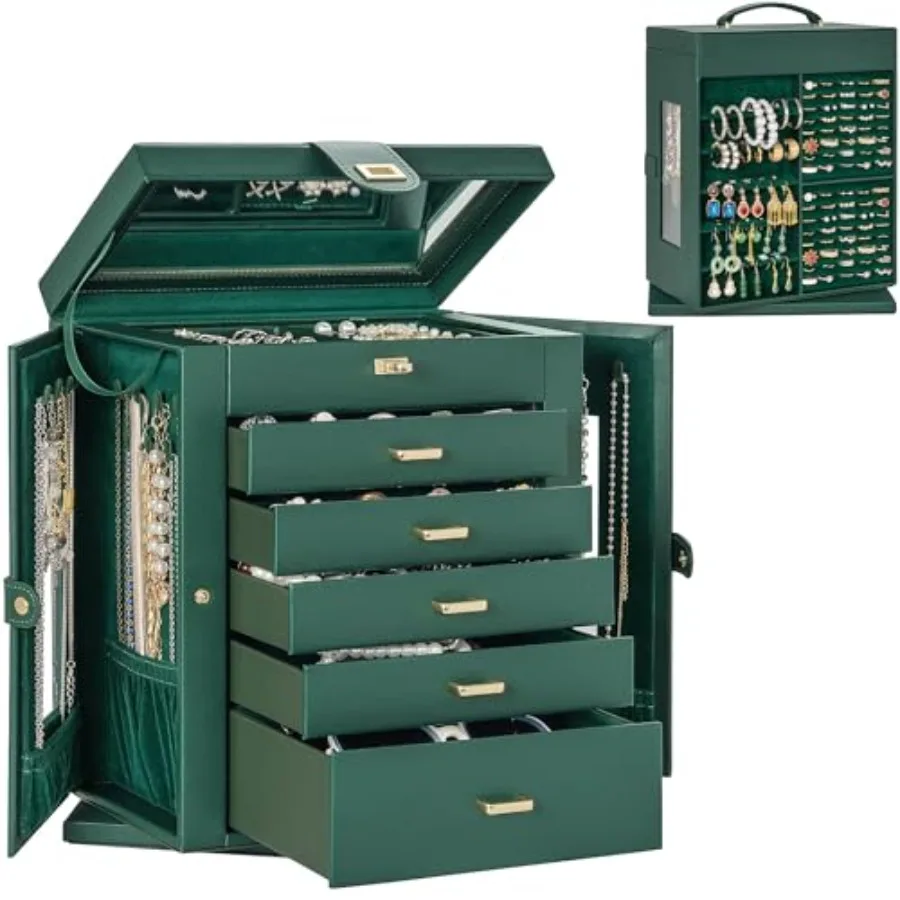360° Rotating Jewelry Box 6-Tier Organizer Functional Jewelry Storage Case for Women Girls Ring Necklace Earring Bracelet Holde
360° Rotating Jewelry Box 6-Tier Organizer Functional Jewelry Storage Case for Women Girls Ring Necklace Earring Bracelet Holde