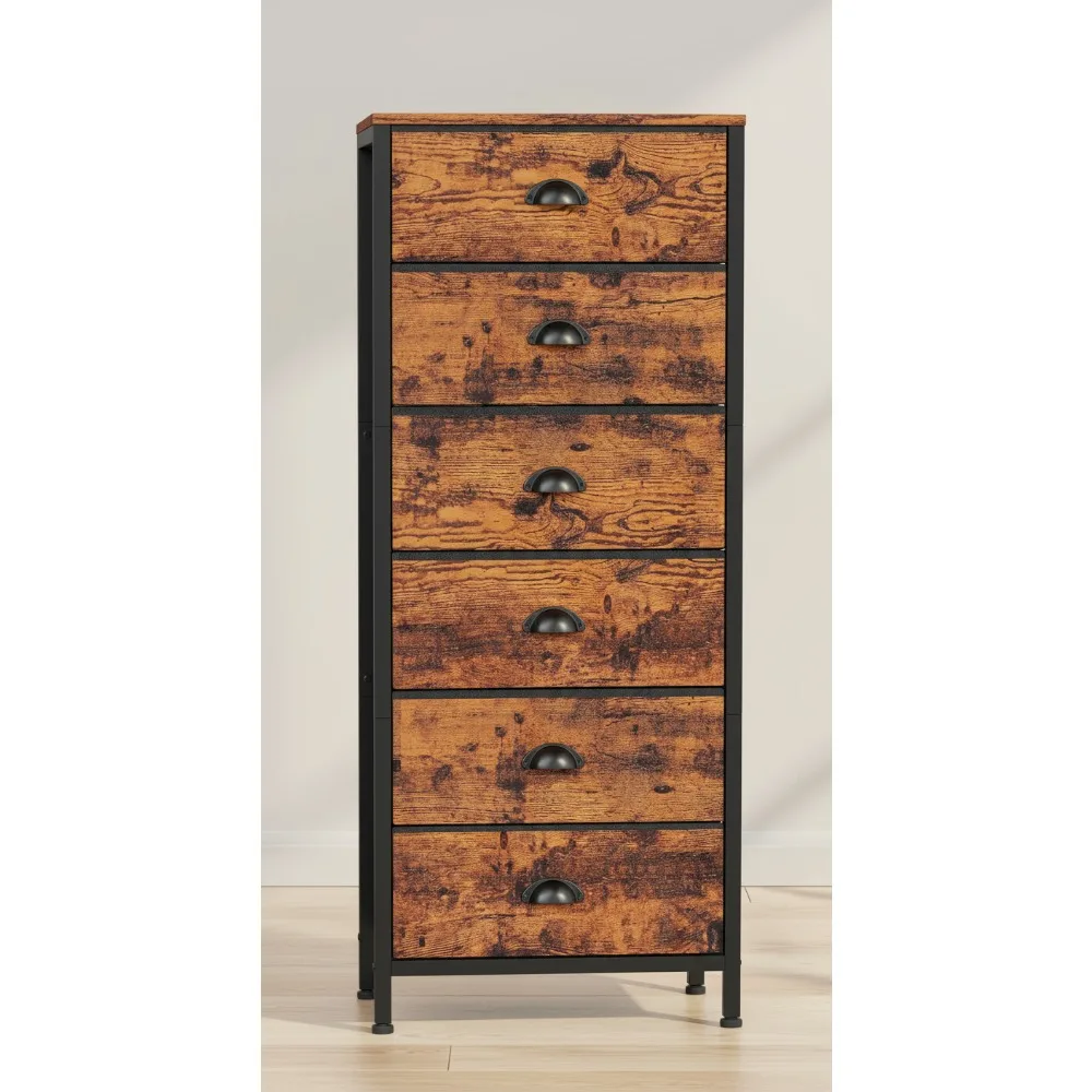 Industrial 6-Drawer Tall Dresser with Fabric Storage, Vertical Nightstand for Bedroom Living Room Entryway
Industrial 6-Drawer Tall Dresser with Fabric Storage, Vertical Nightstand for Bedroom Living Room Entryway