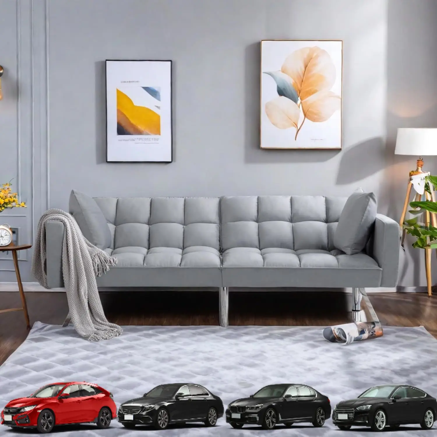 Диван-кровать-футон, раскладной диван-диван 74-дюймовый с регулируемой спинкой и подушками, диван-кровать с бархатной обивкой, квадратный 
Диван-кровать-футон, раскладной диван-диван 74-дюймовый с регулируемой спинкой и подушками, диван-кровать с бархатной обивкой, квадратный