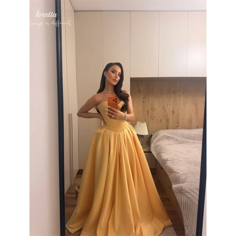 Lorrtta Satin Strapless Champagne Ball Gown Princess Prom Dress Elegant Luxury Formal Women's Ladies Sequined Customized
Lorrtta Satin Strapless Champagne Ball Gown Princess Prom Dress Elegant Luxury Formal Women's Ladies Sequined Customized