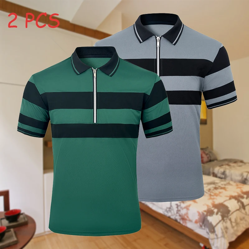 2PCS Men's Summer Short Sleeve Polo Shirts 2025 Casual Breathable Comfortable Print High Quality Male T-Shirt Dropshipping
2PCS Men's Summer Short Sleeve Polo Shirts 2025 Casual Breathable Comfortable Print High Quality Male T-Shirt Dropshipping