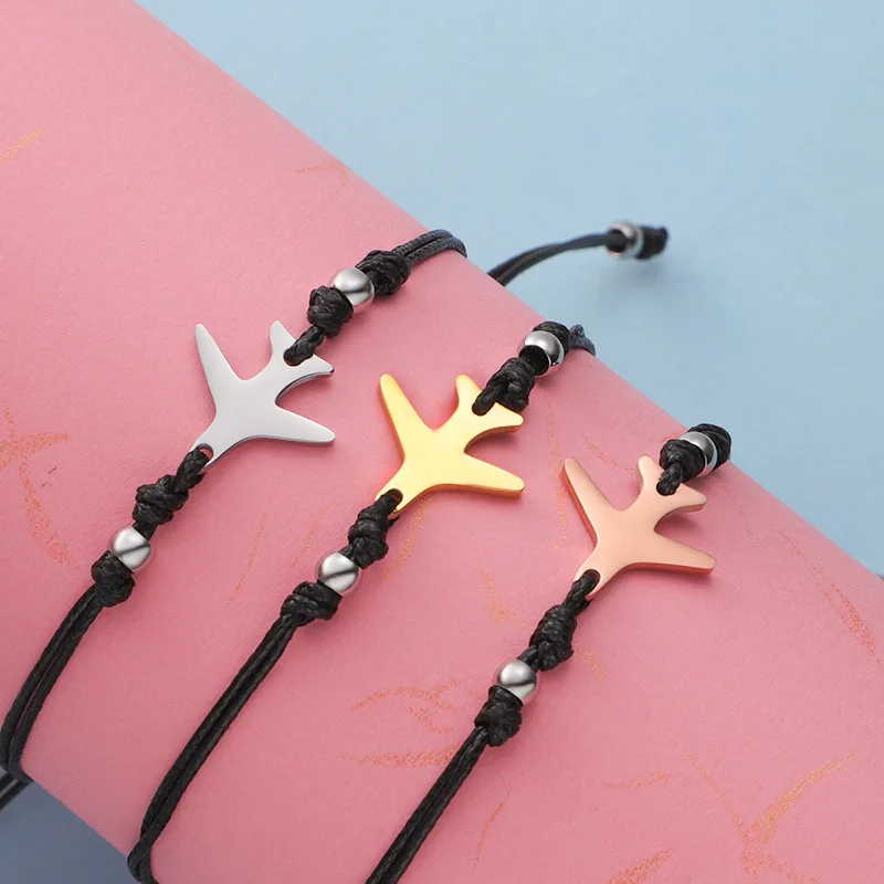 10Pcs/Lot Stainless Steel Airplane Charms Rope Chain Bracelets For Women Braid Bracelet Men Trendy Jewelry
10Pcs/Lot Stainless Steel Airplane Charms Rope Chain Bracelets For Women Braid Bracelet Men Trendy Jewelry