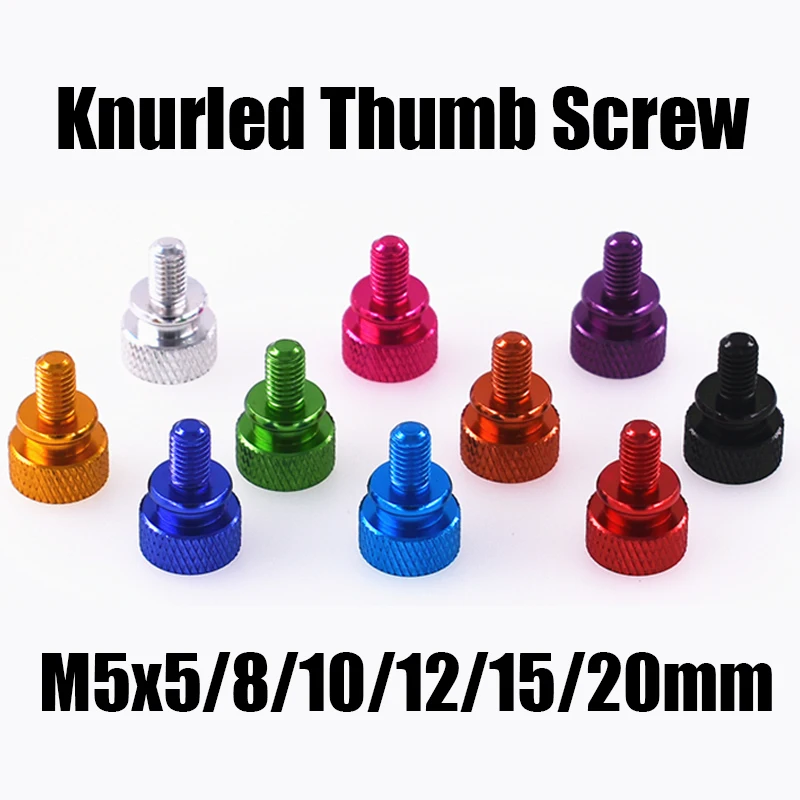 5PC M5x5/8/10/12/15/20mm Colourful Aluminum Knurled Thumb Screw Hand Tighten Thumb Screw For DIY/Computer Case/Model Airplane
5PC M5x5/8/10/12/15/20mm Colourful Aluminum Knurled Thumb Screw Hand Tighten Thumb Screw For DIY/Computer Case/Model Airplane