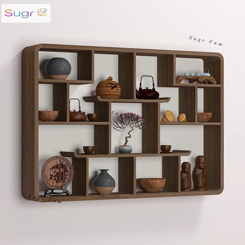 Wall-mounted Duobao Pavilion solid wood Chinese tea rack Wall-mounted shelf Wall-mounted tea set Teacup teapot
Wall-mounted Duobao Pavilion solid wood Chinese tea rack Wall-mounted shelf Wall-mounted tea set Teacup teapot