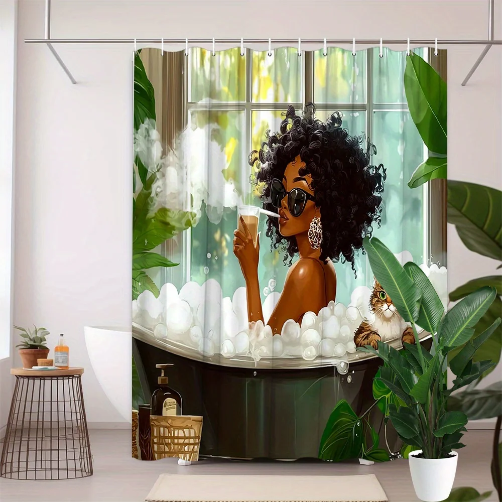 Aesthetic Waterproof Novelty Shower Curtain Bath Decor Art Polyester Woman Illustration Curtain for Modern Tropical Style Bathro
Aesthetic Waterproof Novelty Shower Curtain Bath Decor Art Polyester Woman Illustration Curtain for Modern Tropical Style Bathro