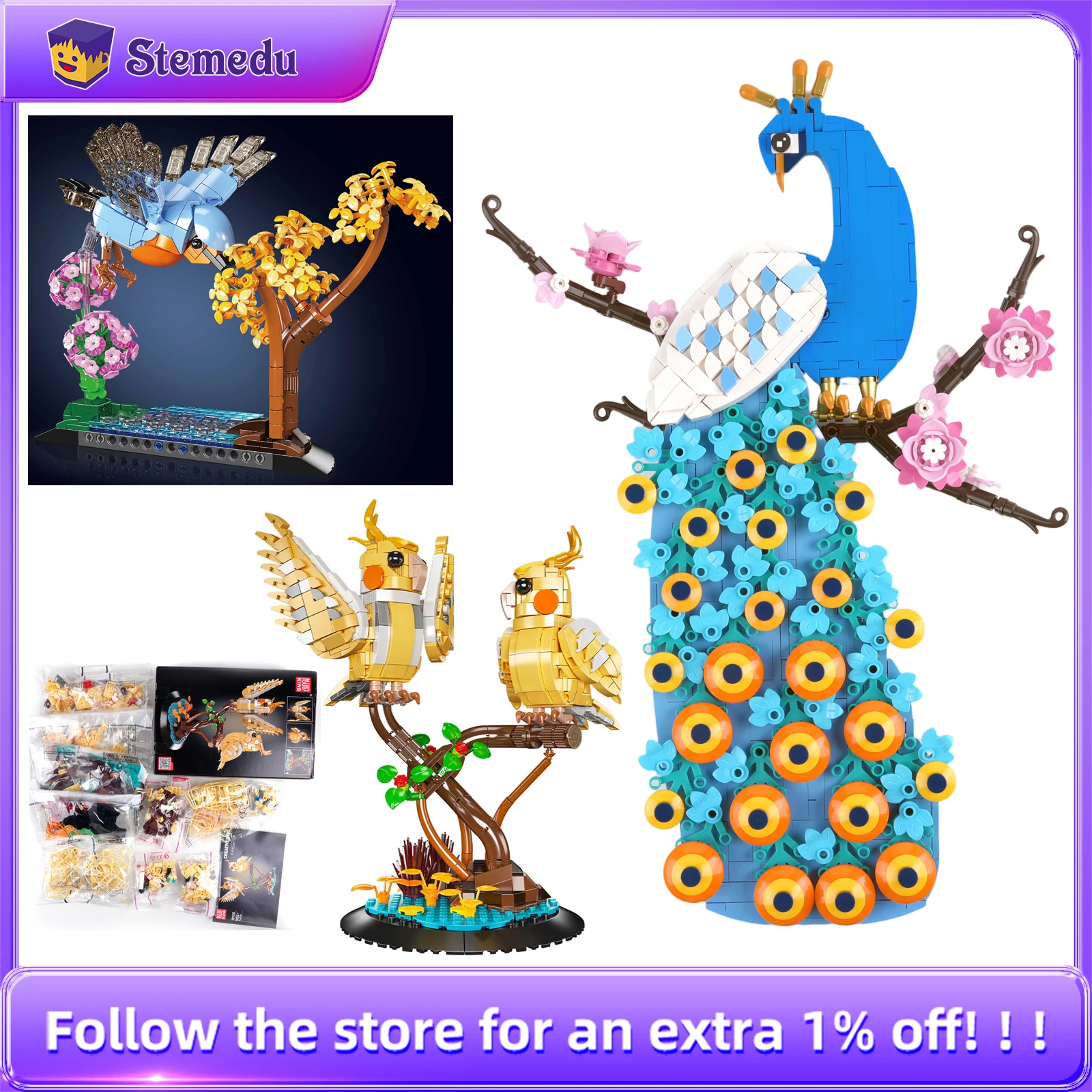 Mould King Animal Series Decoration Parrot Robin Peacock Hanging Picture Building Blocks Assembly Toy 10149 10150 10151 Kid Gift
Mould King Animal Series Decoration Parrot Robin Peacock Hanging Picture Building Blocks Assembly Toy 10149 10150 10151 Kid Gift