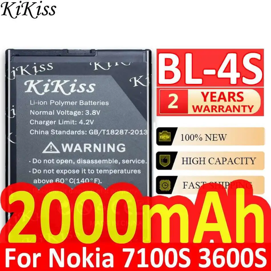 2000Mah For Nokia 7100S 3600S 7610S X3-02 6208C 2680S BL 4S Mobile Phone Battery Durable Lightweight BL-4S
2000Mah For Nokia 7100S 3600S 7610S X3-02 6208C 2680S BL 4S Mobile Phone Battery Durable Lightweight BL-4S