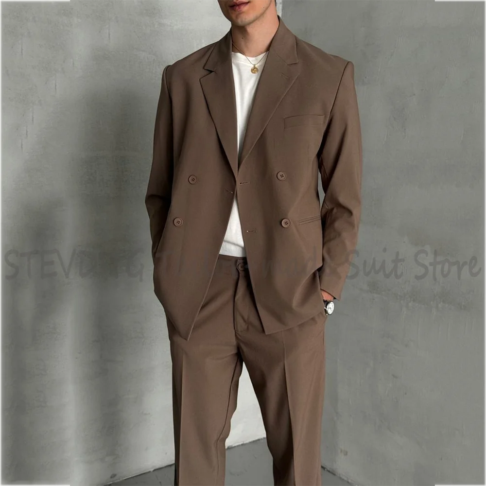Coffee Brown Loose Fit Men Suit Notched Lapel Double Breasted Blazer Pants 2 Pieces Daily Casual Business Streetwear Outfit
Coffee Brown Loose Fit Men Suit Notched Lapel Double Breasted Blazer Pants 2 Pieces Daily Casual Business Streetwear Outfit